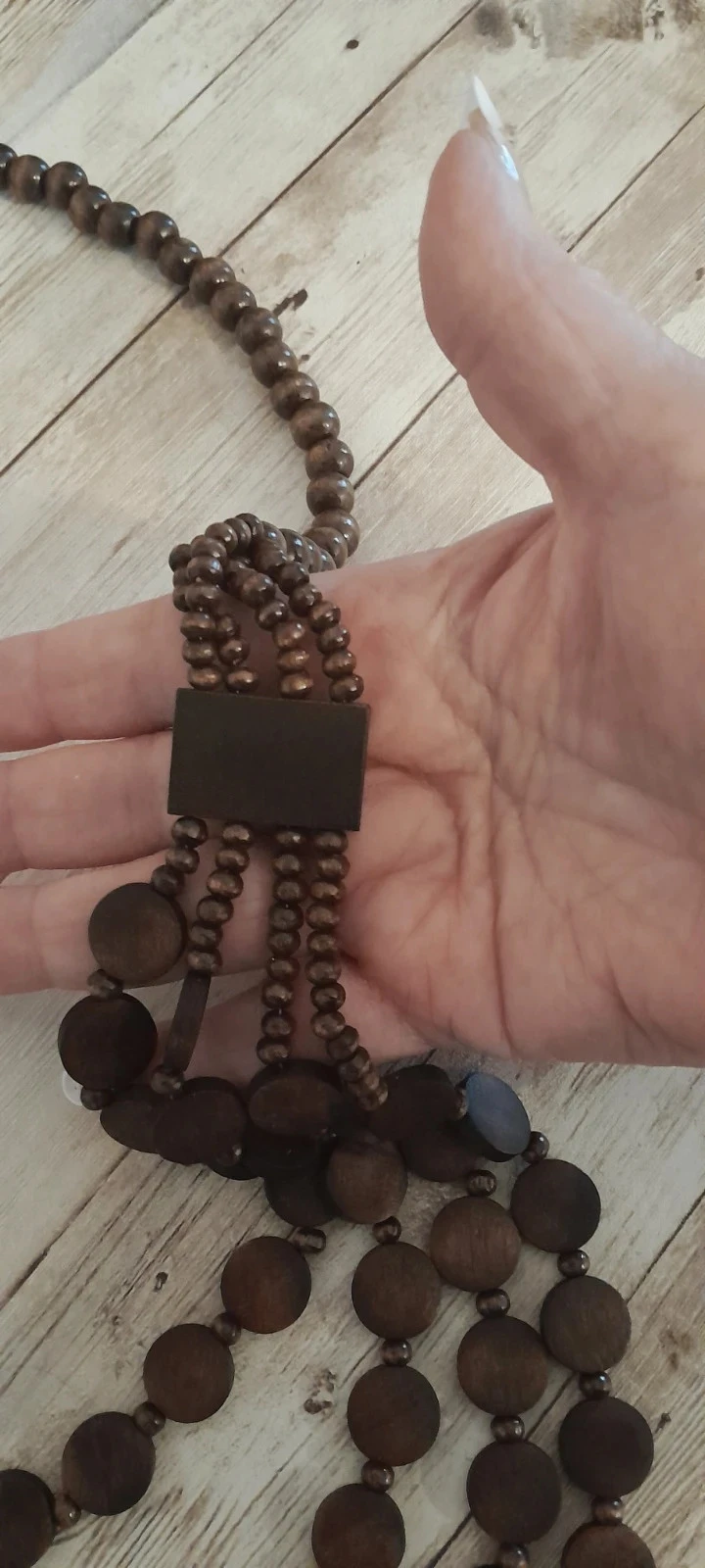 Collar de madera, estilo Étnico, color marrón oscuro – photo 6